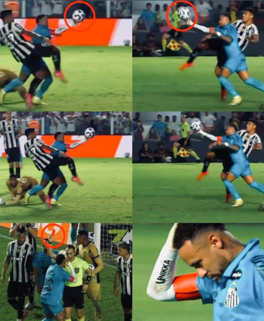 Neymar Sent off santos update