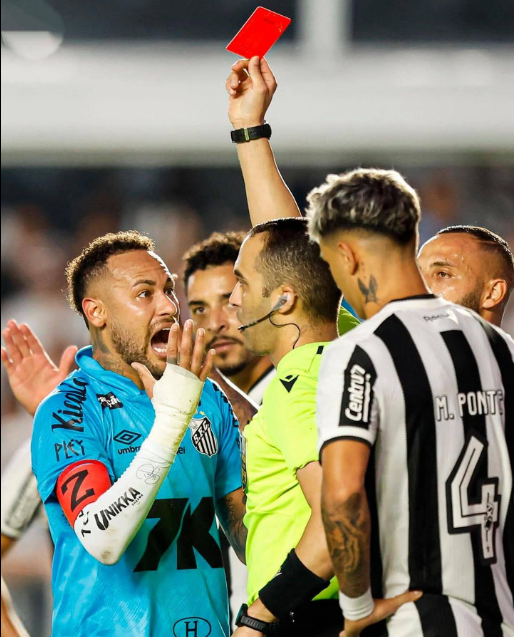 Neymar red card santos