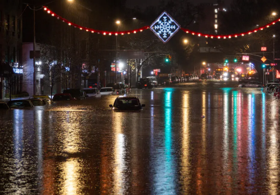 Construction Site Submerged After Water Main Bursts